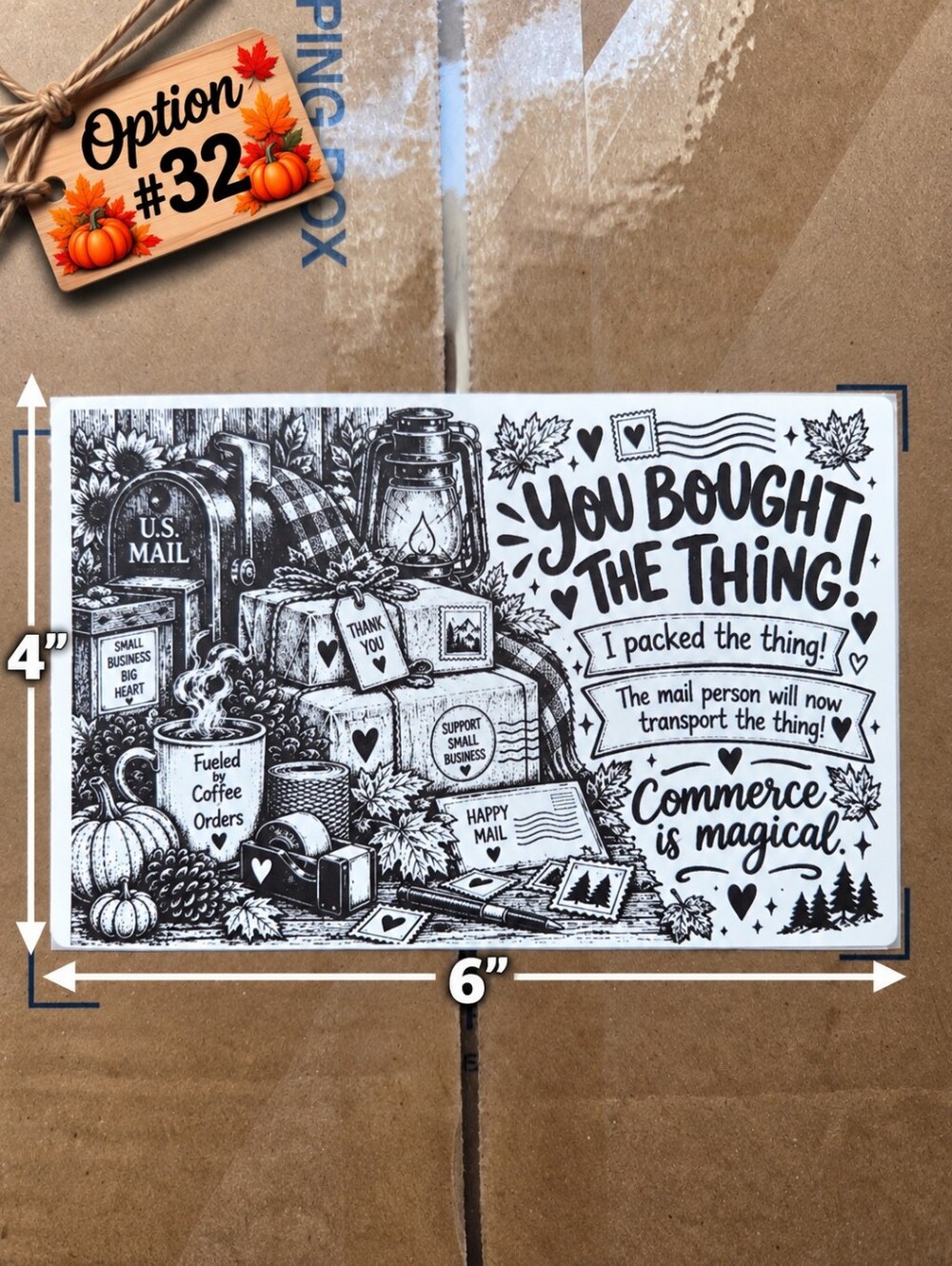 Large 4x6" Thermal Shipping Stickers - Design #32